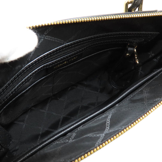 MICHAEL KORS Tote Bag PVC black logo Women Used Authentic