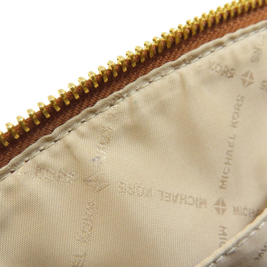 MICHAEL KORS Handbag leather Brown Flower motif studs 2WAY