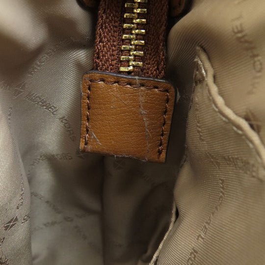MICHAEL KORS Handbag leather Brown Flower motif studs 2WAY