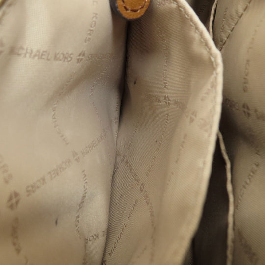 MICHAEL KORS Handbag leather Brown Flower motif studs 2WAY
