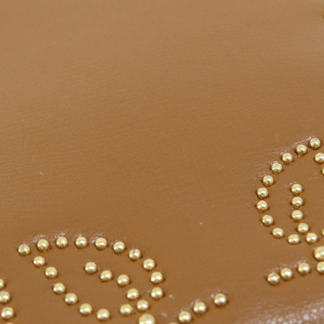 MICHAEL KORS Handbag leather Brown Flower motif studs 2WAY