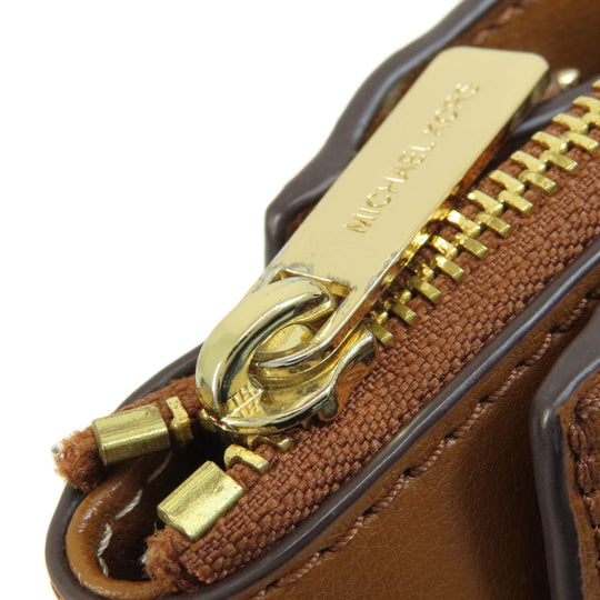 MICHAEL KORS Handbag leather Brown Flower motif studs 2WAY