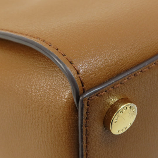 MICHAEL KORS Handbag leather Brown Flower motif studs 2WAY