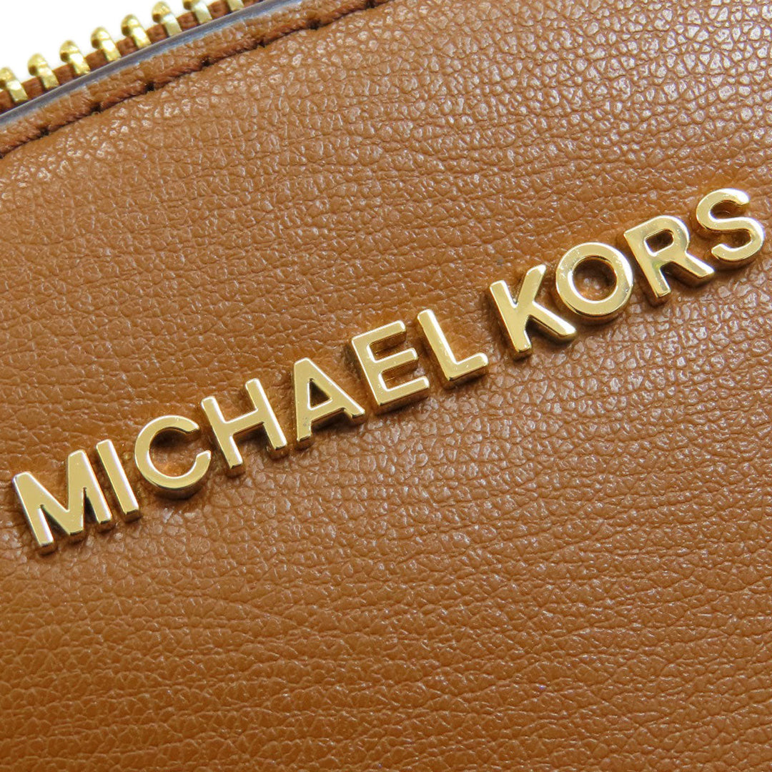 MICHAEL KORS Handbag leather Brown Flower motif studs 2WAY