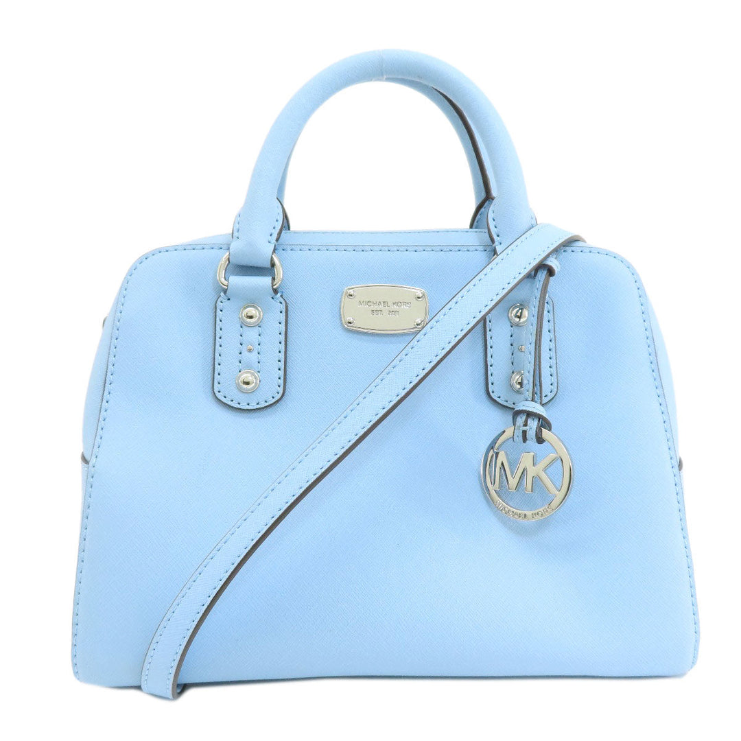 MICHAEL KORS Handbag PVC blue logoMetal 2WAY Women Used Authentic