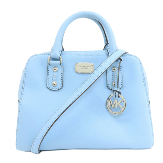 MICHAEL KORS Handbag PVC blue logoMetal 2WAY Women Used Authentic