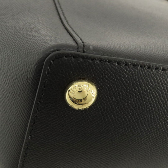 MICHAEL KORS Tote Bag leather black logo Women Used Authentic