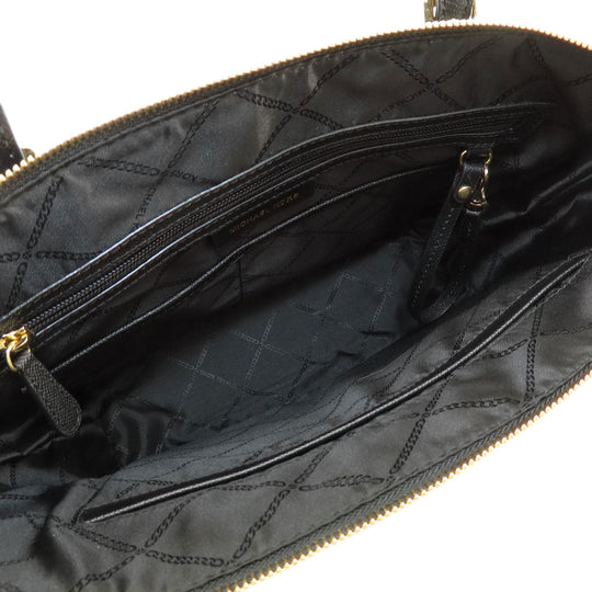 MICHAEL KORS Tote Bag leather black logo Women Used Authentic
