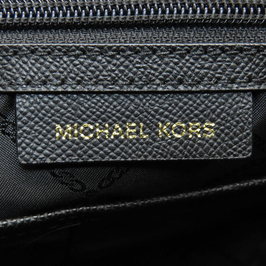 MICHAEL KORS Tote Bag leather black logo Women Used Authentic