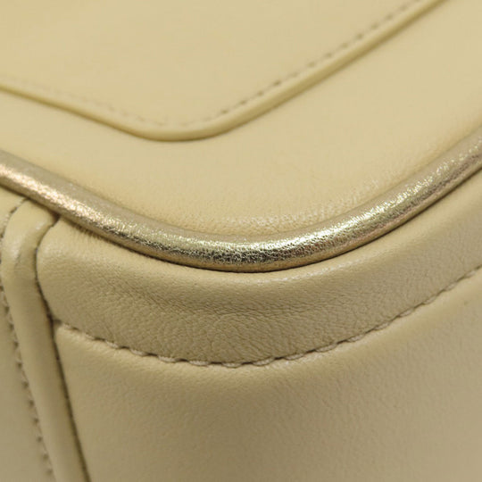 MARC JACOBS Shoulder Bag leather beige double j snapshot Women Used Authentic