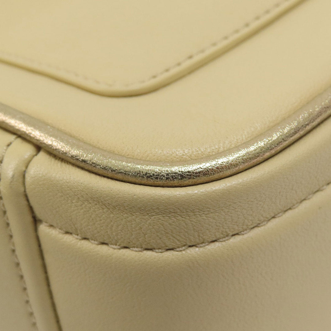 MARC JACOBS Shoulder Bag leather beige double j snapshot Women Used Authentic