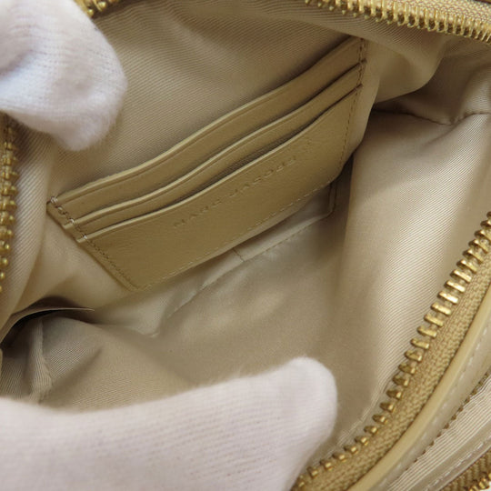 MARC JACOBS Shoulder Bag leather beige double j snapshot Women Used Authentic
