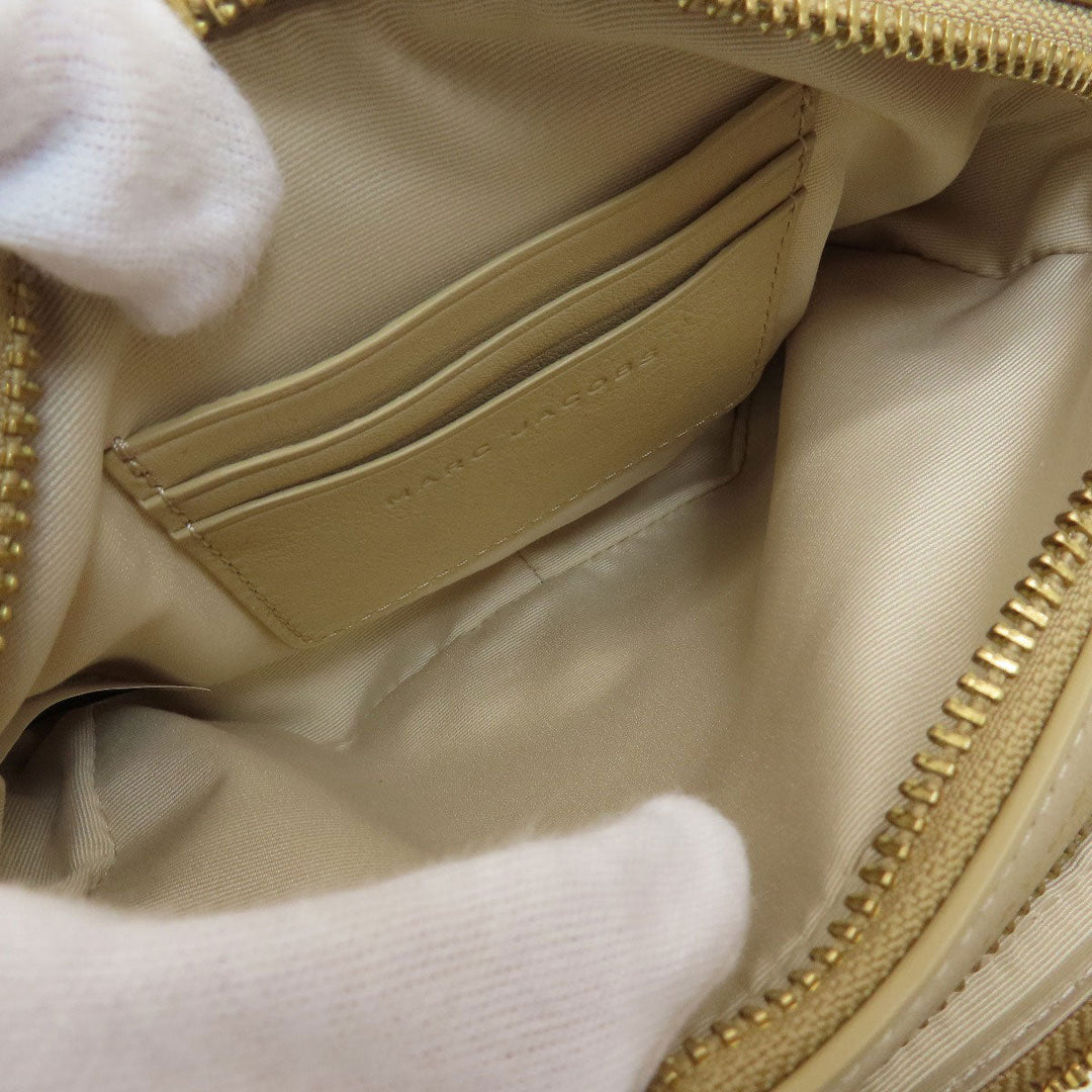 MARC JACOBS Shoulder Bag leather beige double j snapshot Women Used Authentic