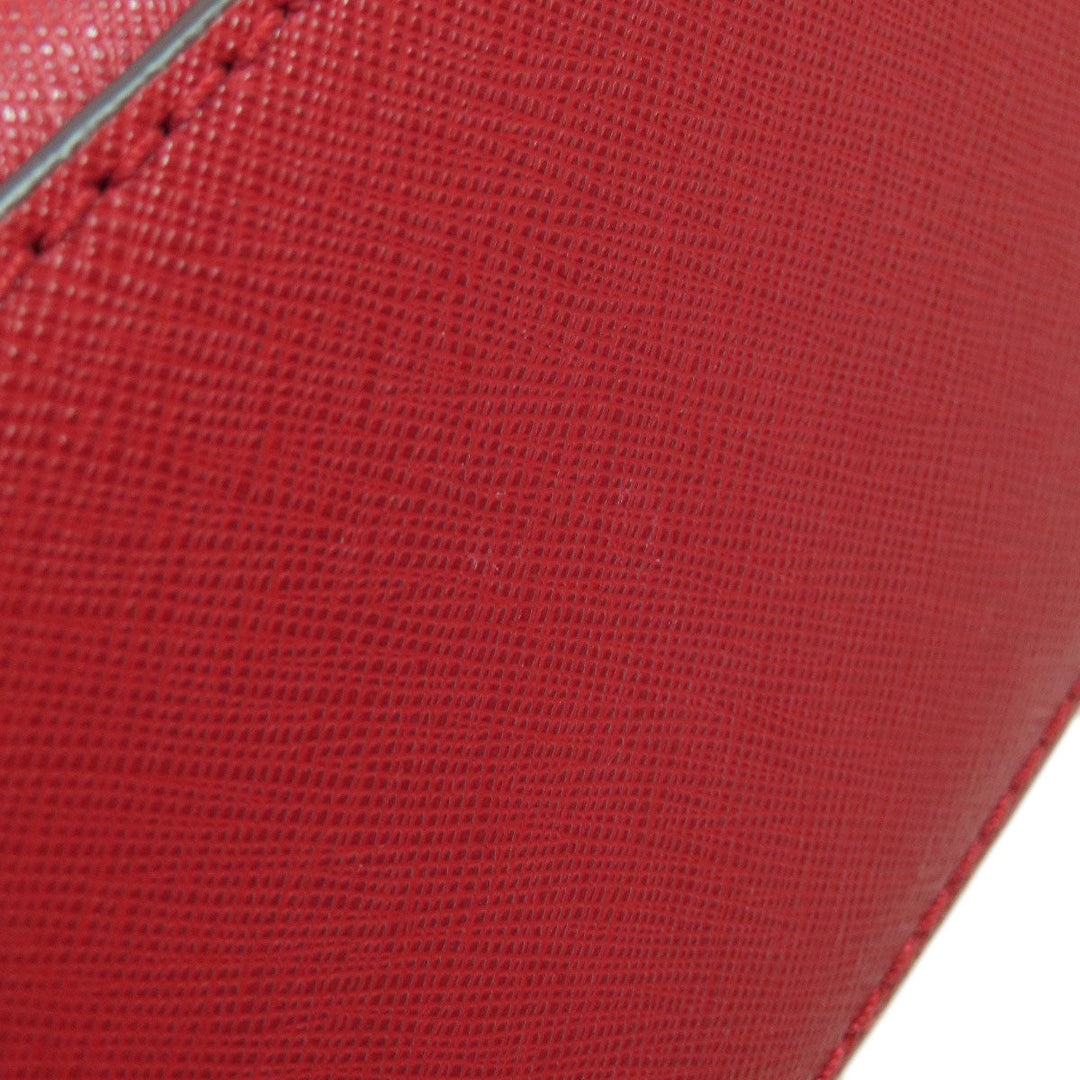 MICHAEL KORS Shoulder Bag leather Red logo Women Used Authentic
