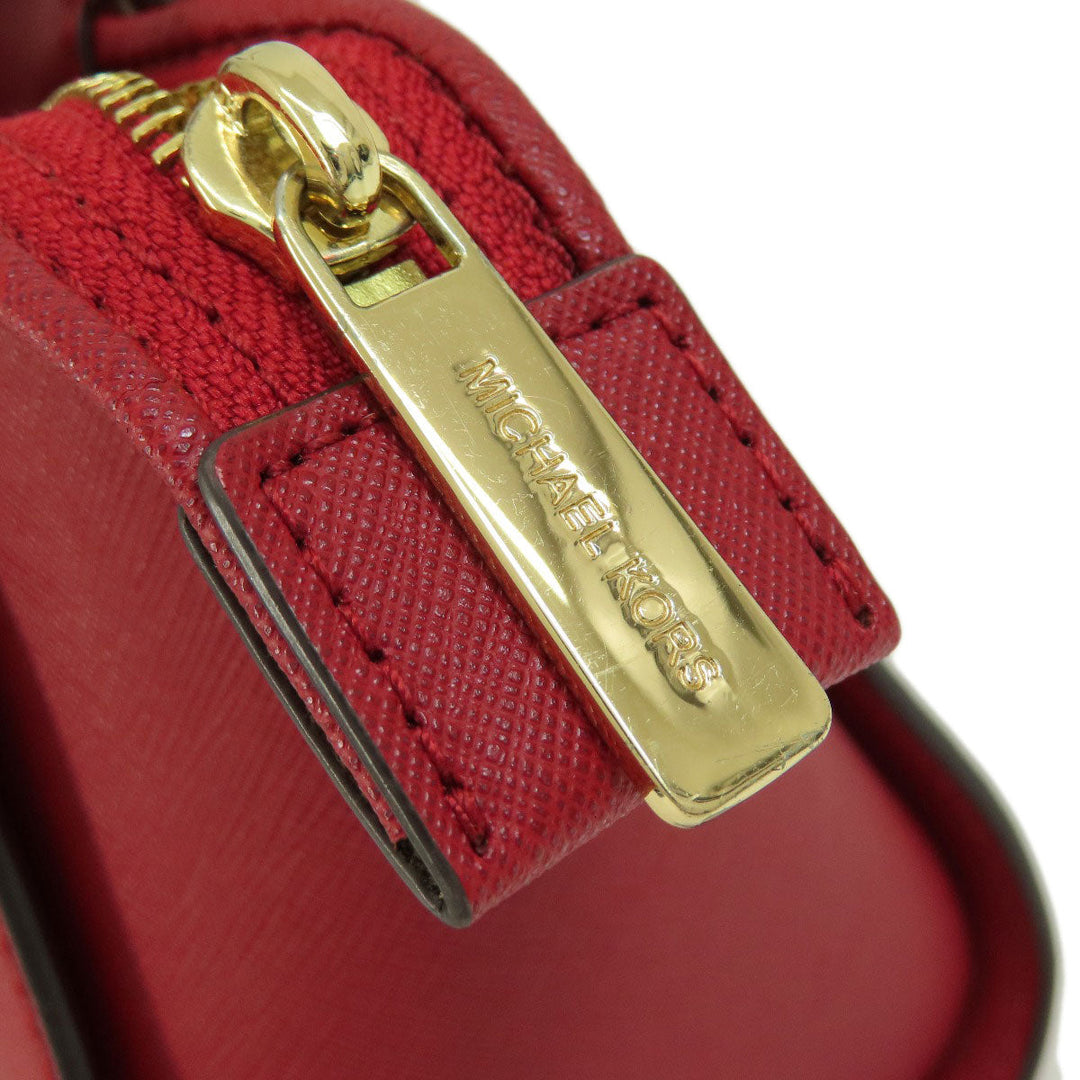 MICHAEL KORS Shoulder Bag leather Red logo Women Used Authentic