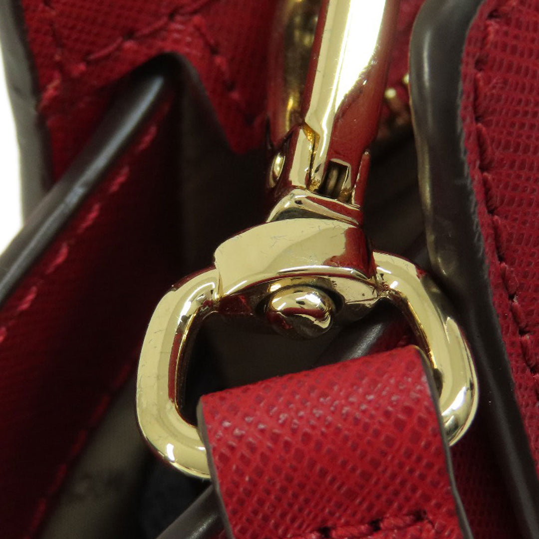 MICHAEL KORS Shoulder Bag leather Red logo Women Used Authentic