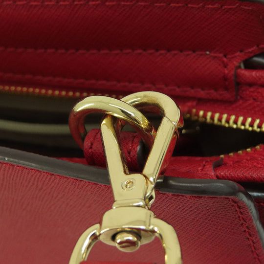 MICHAEL KORS Shoulder Bag leather Red logo Women Used Authentic