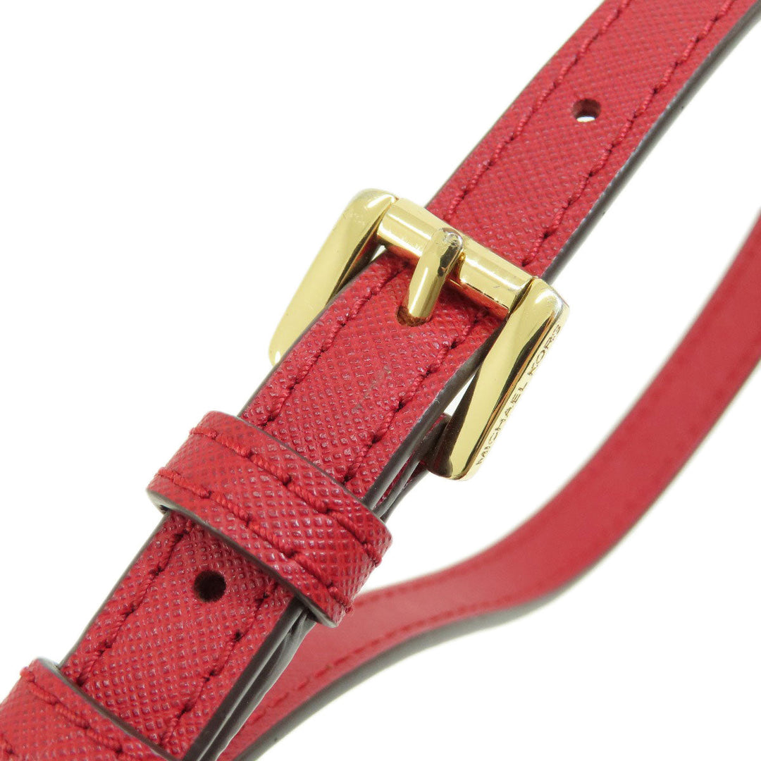 MICHAEL KORS Shoulder Bag leather Red logo Women Used Authentic