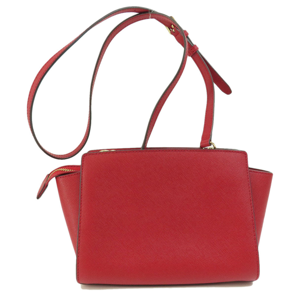 MICHAEL KORS Shoulder Bag leather Red logo Women Used Authentic