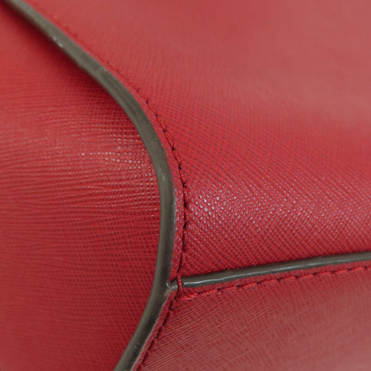 MICHAEL KORS Shoulder Bag leather Red logo Women Used Authentic