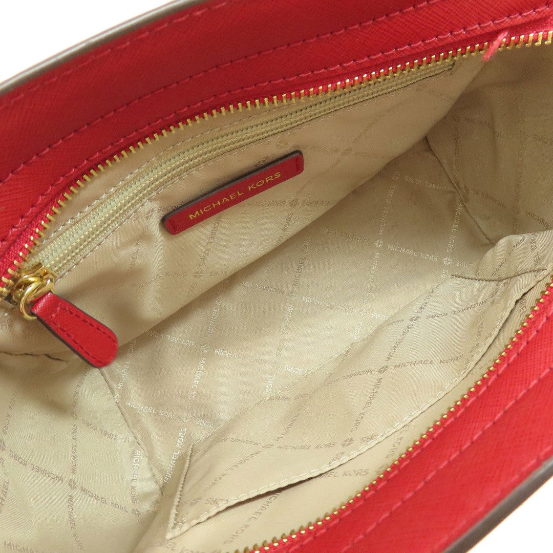 MICHAEL KORS Shoulder Bag leather Red logo Women Used Authentic