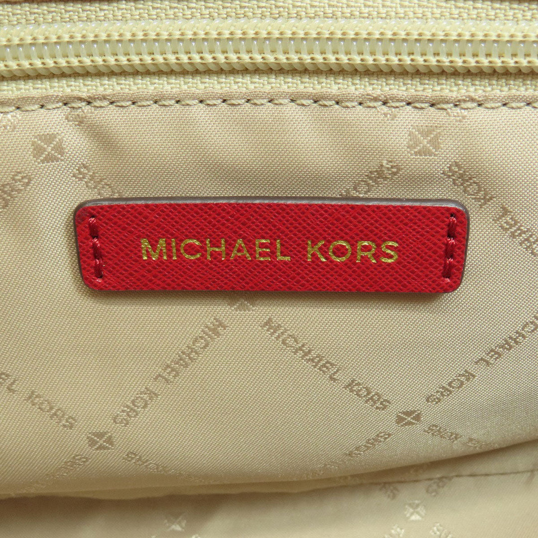 MICHAEL KORS Shoulder Bag leather Red logo Women Used Authentic