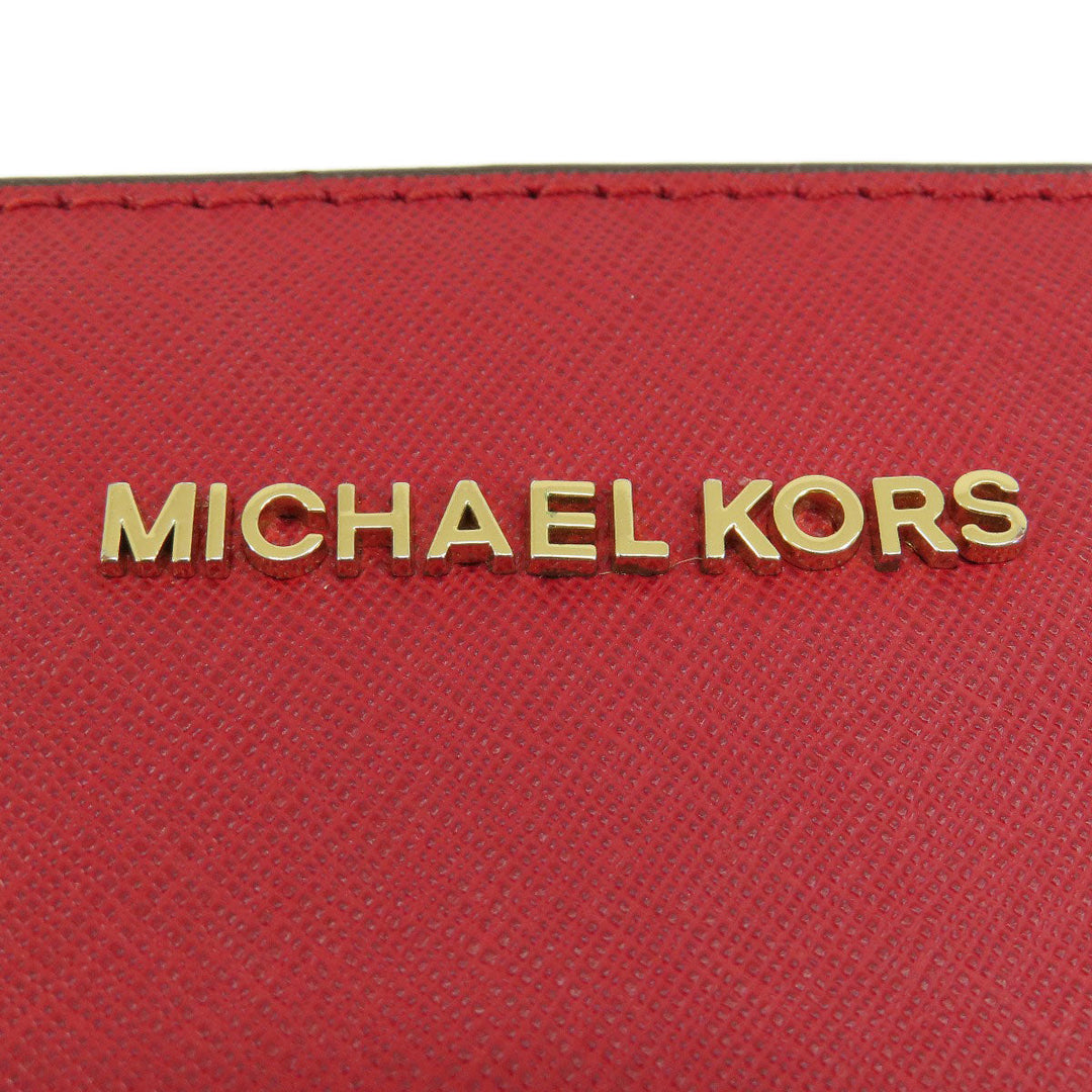 MICHAEL KORS Shoulder Bag leather Red logo Women Used Authentic