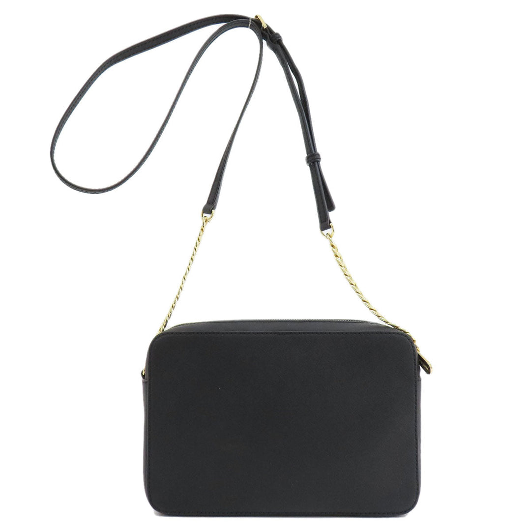 MICHAEL KORS Shoulder Bag leather black logo Women Used Authentic