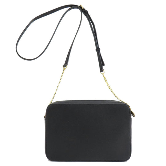 MICHAEL KORS Shoulder Bag leather black logo Women Used Authentic