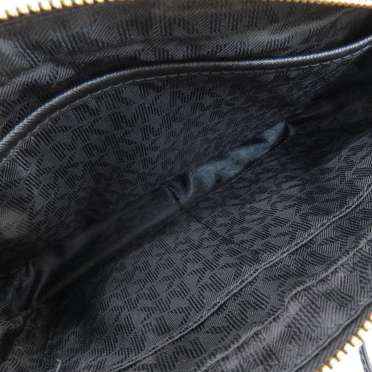 MICHAEL KORS Shoulder Bag leather black logo Women Used Authentic