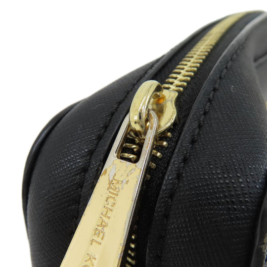 MICHAEL KORS Shoulder Bag leather black logo Women Used Authentic