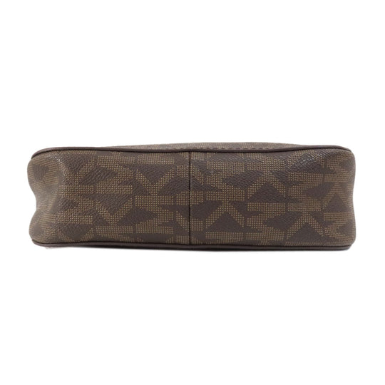 MICHAEL KORS Shoulder Bag Leather, Coated Canvas Brown MK signature Women Used Authentic