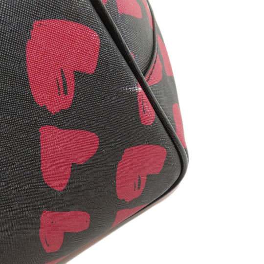 MARC JACOBS Tote Bag PVC black Heart Pattern Women Used Authentic