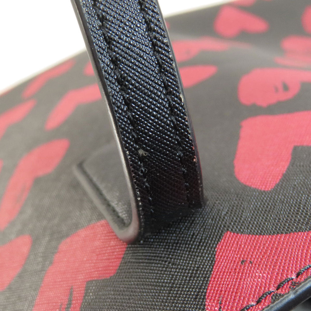 MARC JACOBS Tote Bag PVC black Heart Pattern Women Used Authentic