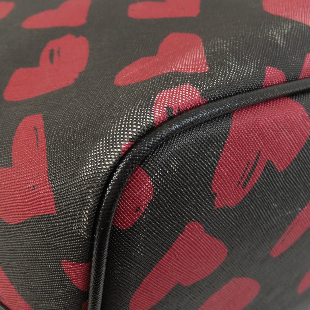 MARC JACOBS Tote Bag PVC black Heart Pattern Women Used Authentic