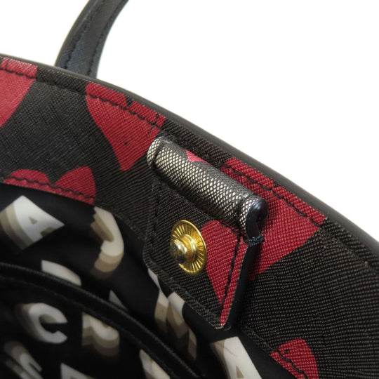 MARC JACOBS Tote Bag PVC black Heart Pattern Women Used Authentic