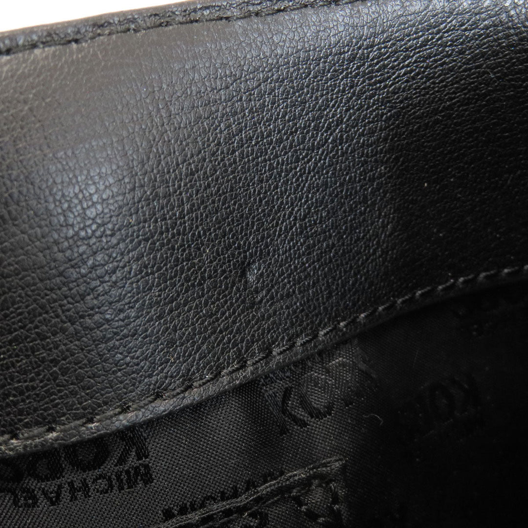 MICHAEL KORS Tote Bag leather black logo Women Used Authentic