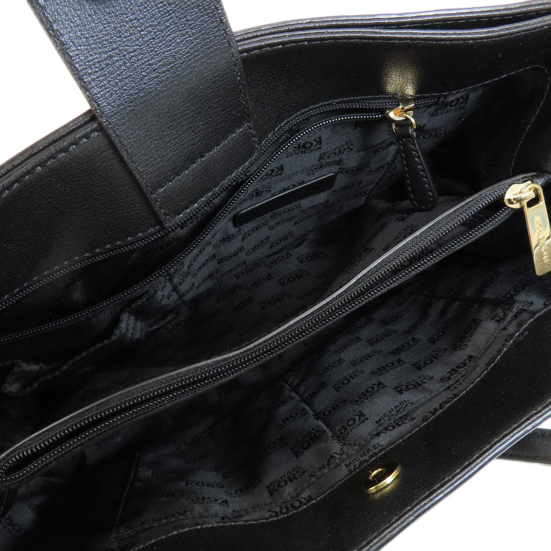 MICHAEL KORS Tote Bag leather black logo Women Used Authentic