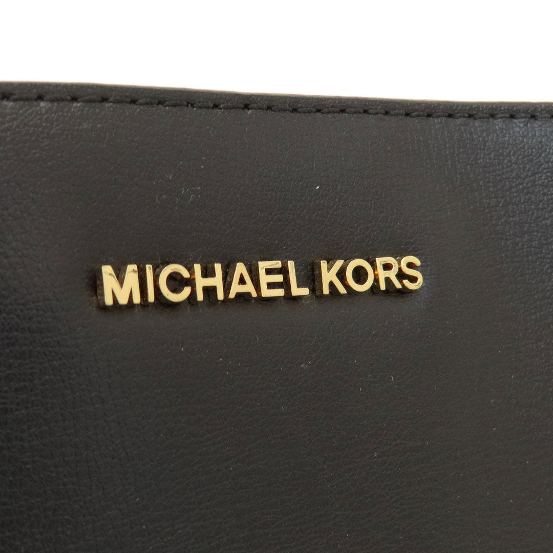 MICHAEL KORS Tote Bag leather black logo Women Used Authentic