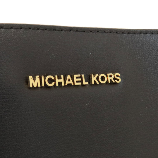 MICHAEL KORS Tote Bag leather black logo Women Used Authentic