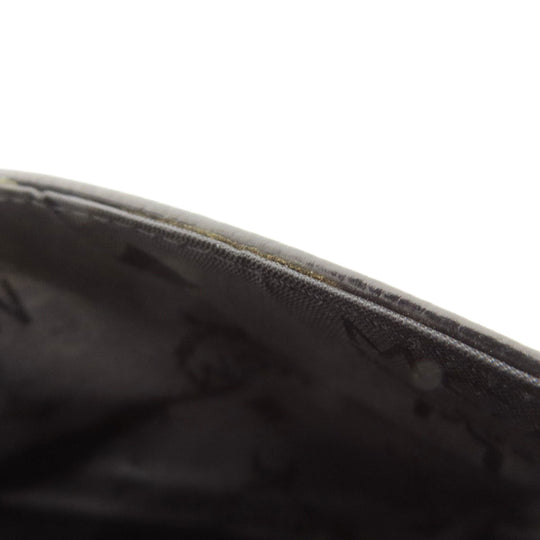 MCM Backpack leather black logo Women Used Authentic