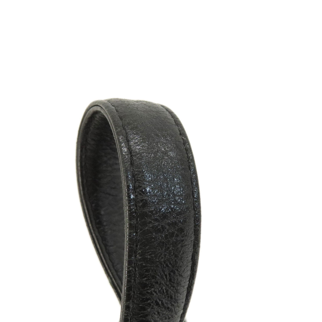 MCM Backpack leather black logo Women Used Authentic