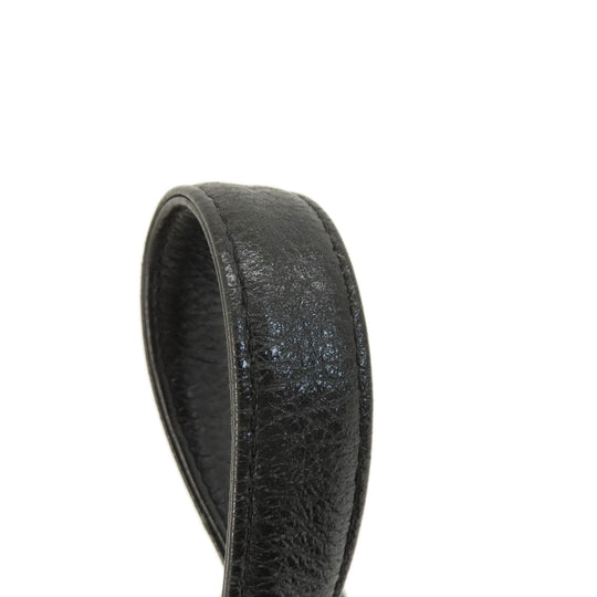 MCM Backpack leather black logo Women Used Authentic