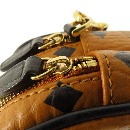 MCM Shoulder Bag leather Brown logo Women Used Authentic