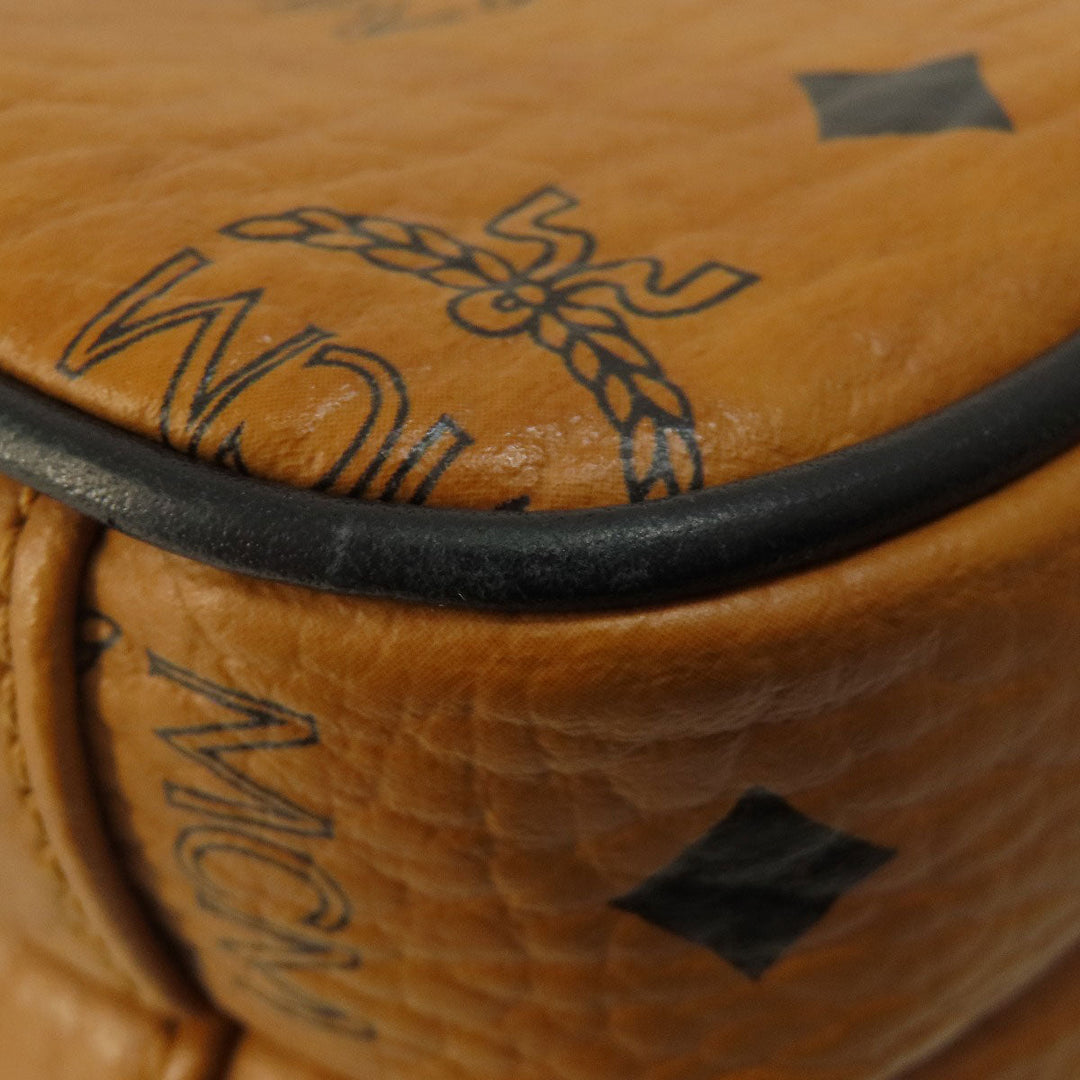 MCM Shoulder Bag leather Brown logo Women Used Authentic