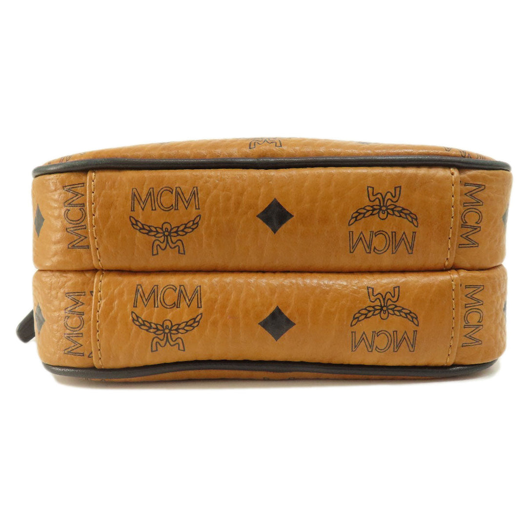 MCM Shoulder Bag leather Brown logo Women Used Authentic