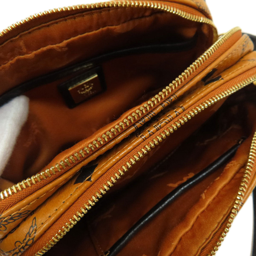 MCM Shoulder Bag leather Brown logo Women Used Authentic