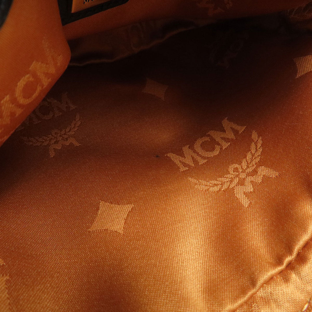 MCM Shoulder Bag leather Brown logo Women Used Authentic