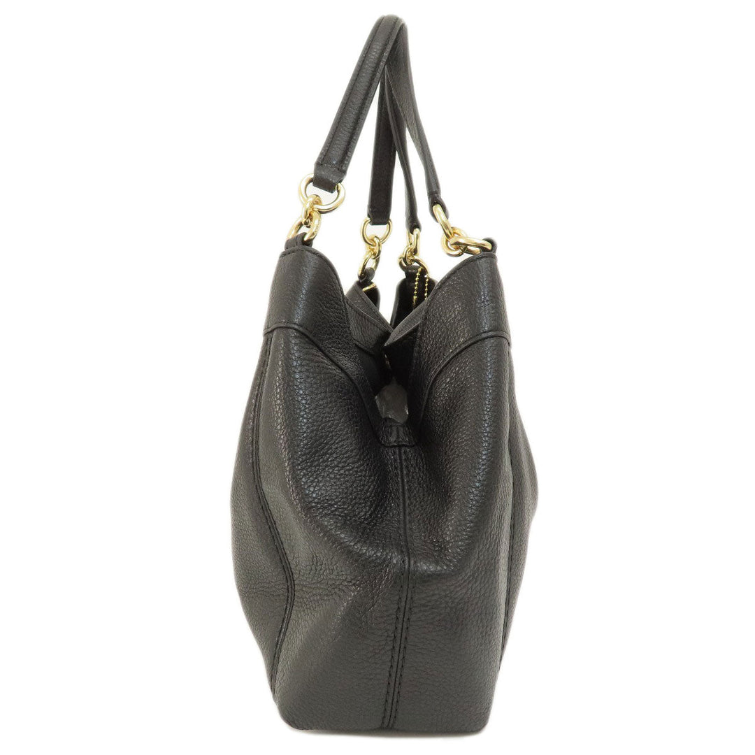 COACH Handbag F28992 leather black logoMetal Women Used Authentic