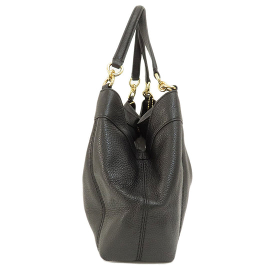 COACH Handbag F28992 leather black logoMetal Women Used Authentic